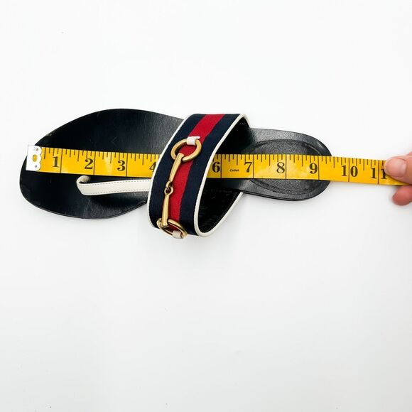 Gucci Horsebit Web Stripe Sandals Flip Flops Flats Slides 37, 7 - Picture 11 of 11